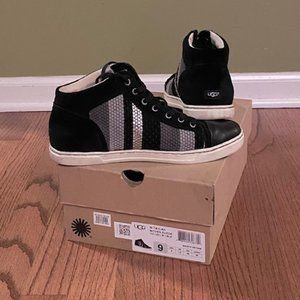 UGGS: WOMENS 'TAYLAH' WOVEN SUEDE HI-TOPS-SIZE 9 **FANTASTIC CONDITION!!!**